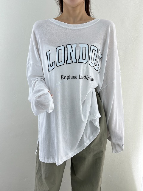 촉감대박 여름 강연 오버핏 트임 긴팔 티셔츠